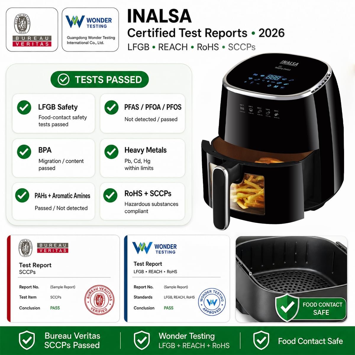 INALSA Tasty Fry DW5.5 Air Fryer 5.5L detail view