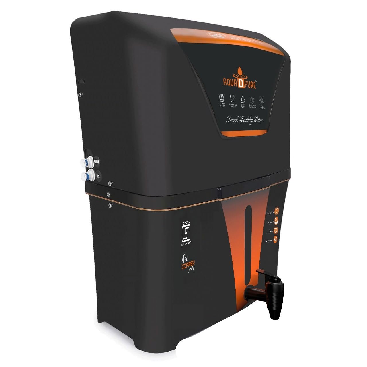 Aqua D Pure 4-in-1 Copper (RO + UV + UF + TDS Adjuster + Copper) detail view